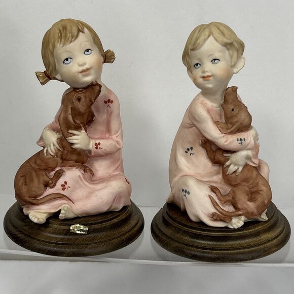 Vtg Capodimonte Giuseppe Armani Italy Figure Boy Girl